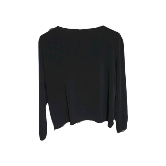 Glamour Jacket Shrug Large Women's Cropped Open Front Ruffled Neckline Slinky - Picture 3 of 4